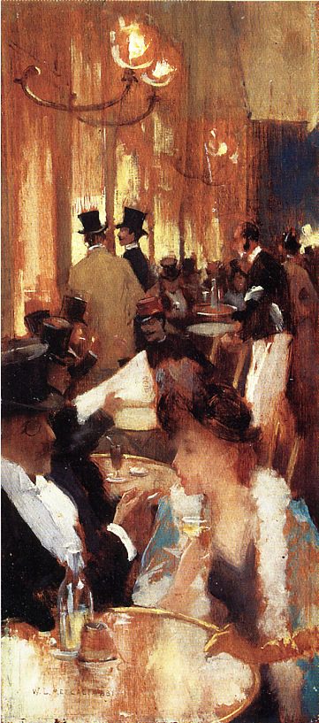 "Au Cafe," by Willard Leroy Metcalf.