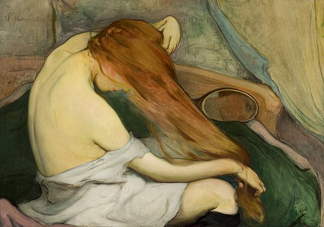 "Woman Combing Her Hair," by Władysław Ślewiński.