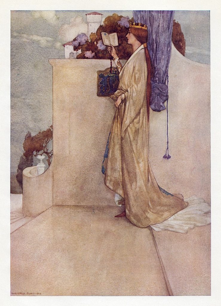 "Enter Princess, Reading," by William Russell Flint.