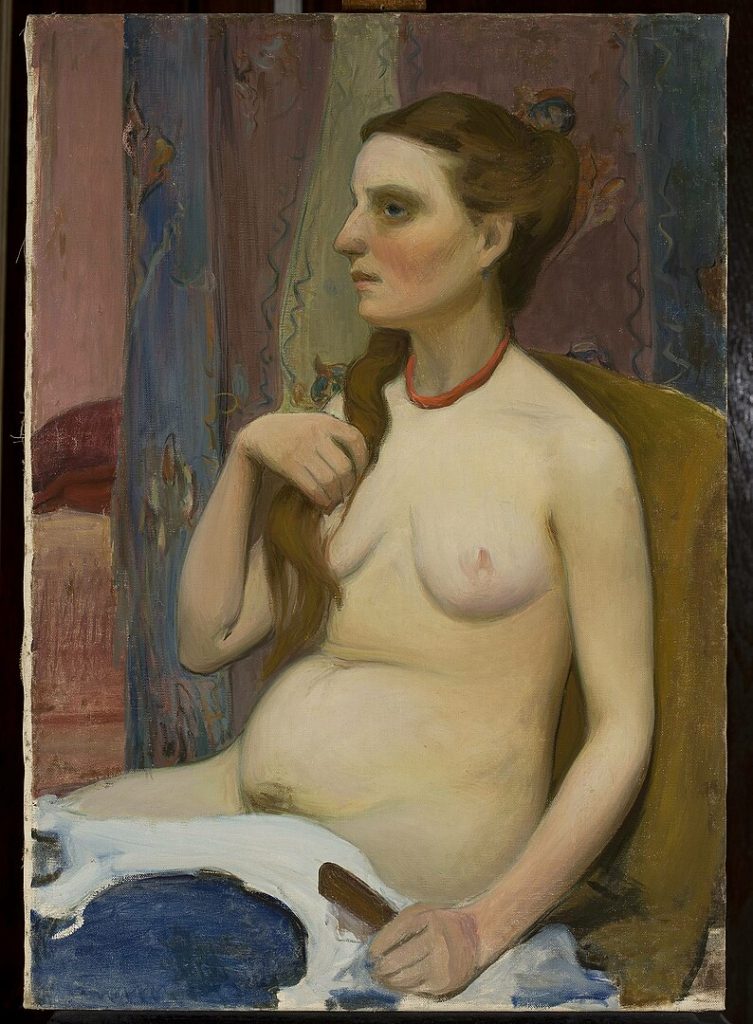"Nude Of A Woman Combing Her Hair," by 
Władysław Ślewiński.