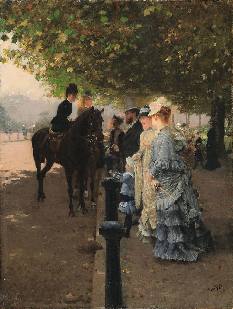 "Elegant Women In Hyde Park, London," by Giuseppe De Nittis.