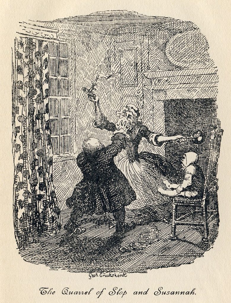 "The Quarrel Of Slop And Susannah," by George Cruikshank.