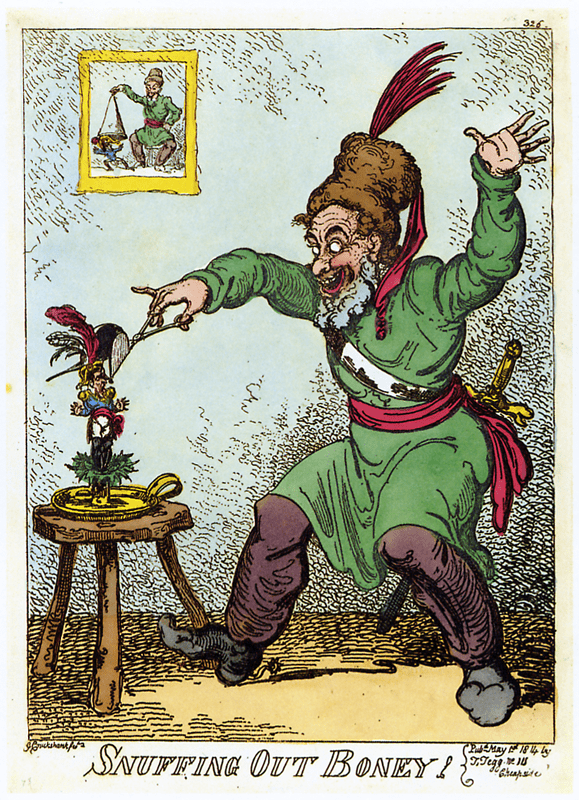 "Snuffing Out Boney," by George Cruikshank.