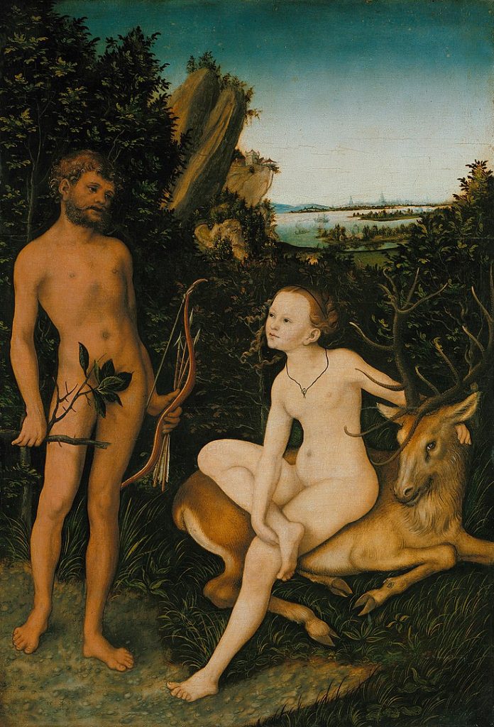 "Apollo Und Diana In Waldiger Landschaft" by Lucas Cranach the Elder.