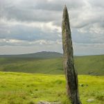 Beardown Man standing stone, Dartmoor National Park, Devonshire, England.