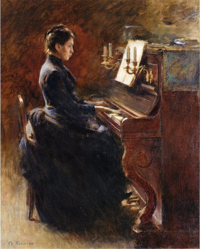 "Girl At Piano" by Theodore Robinson