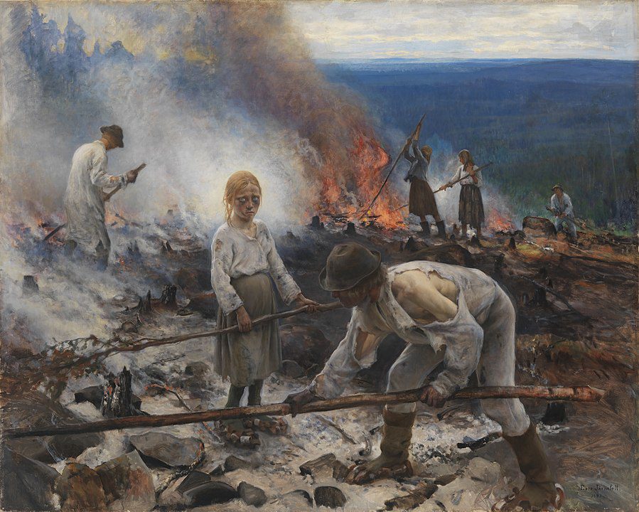 "Under The Yoke Burning The Brushwood," by Eero Järnefelt.