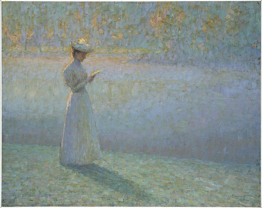 "Femme Lisant Dans Un Paysage," by Henri Le Sidaner.