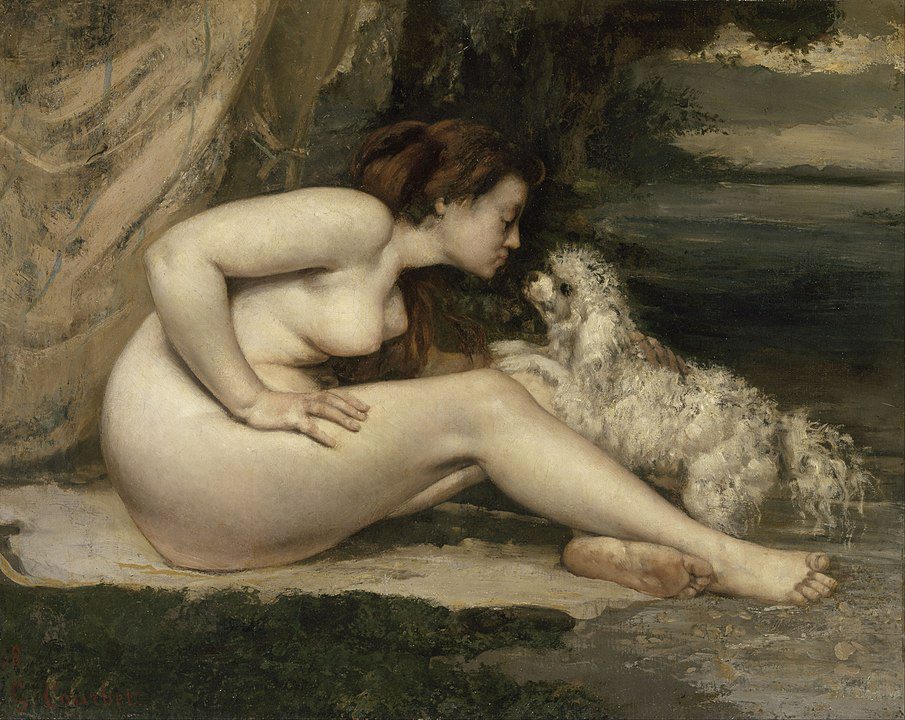 "Nude Woman With A Dog," by Gustave Courbet.