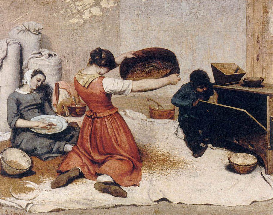"The Grain Sifters," by Gustave Courbet.