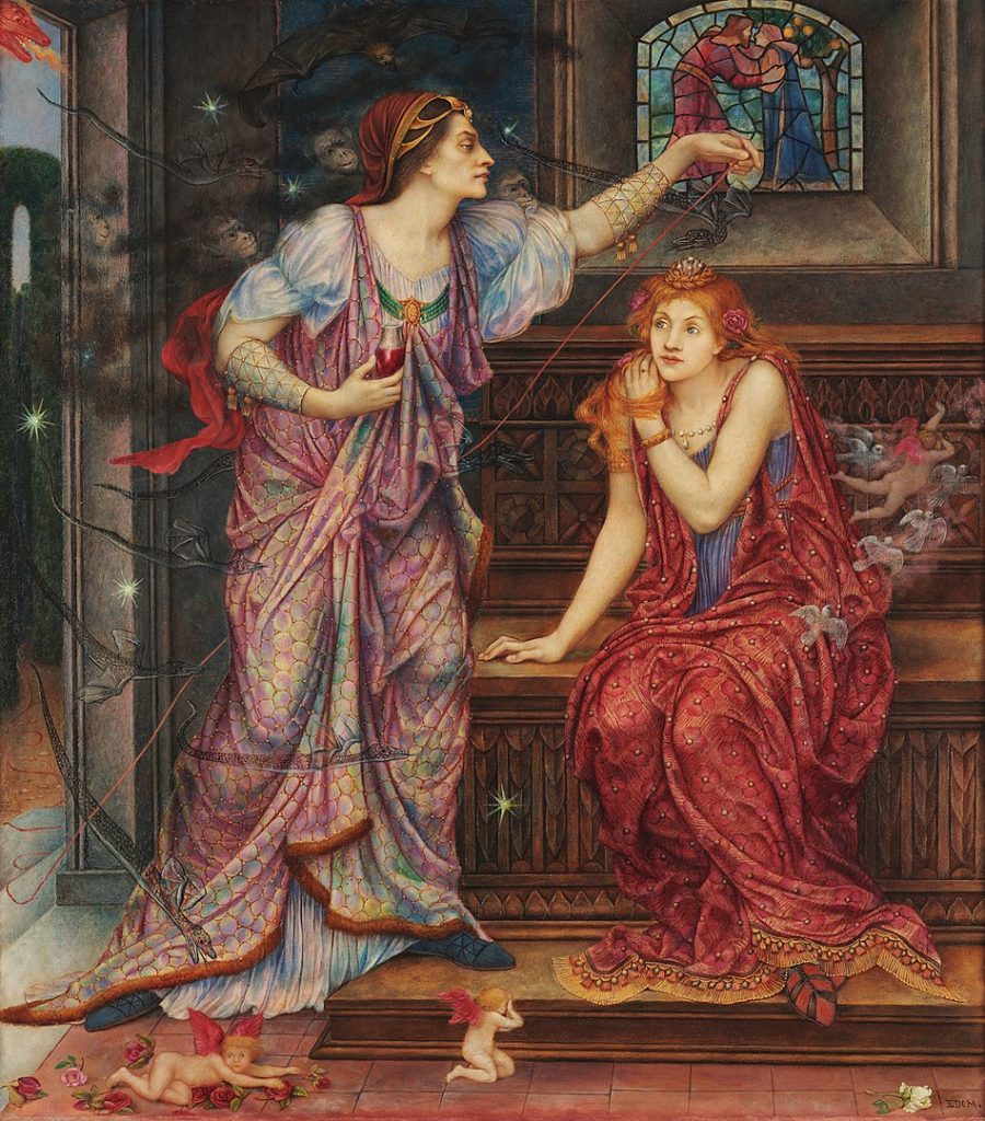 "Queen Eleanor, Fair Rosamund," by Evelyn De Morgan