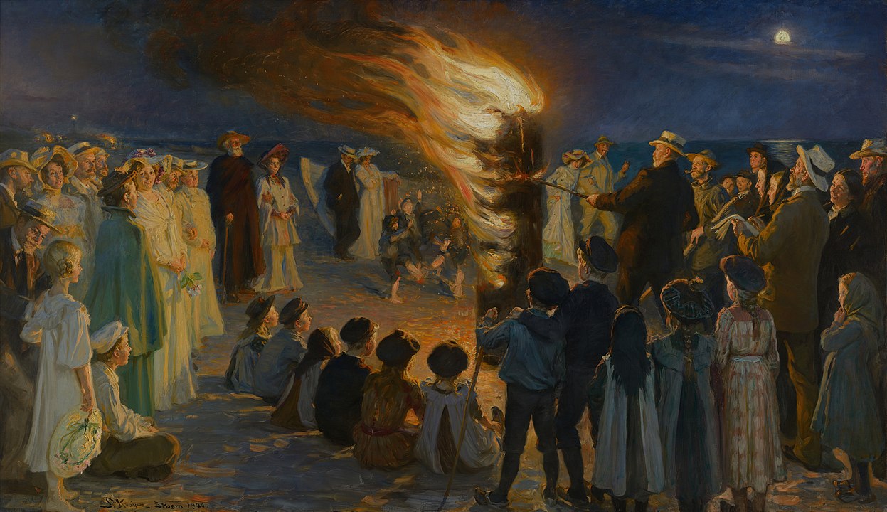 "Midsummer Eve Bonfire On Skagens Beach," by Peder Severin Krøyer.