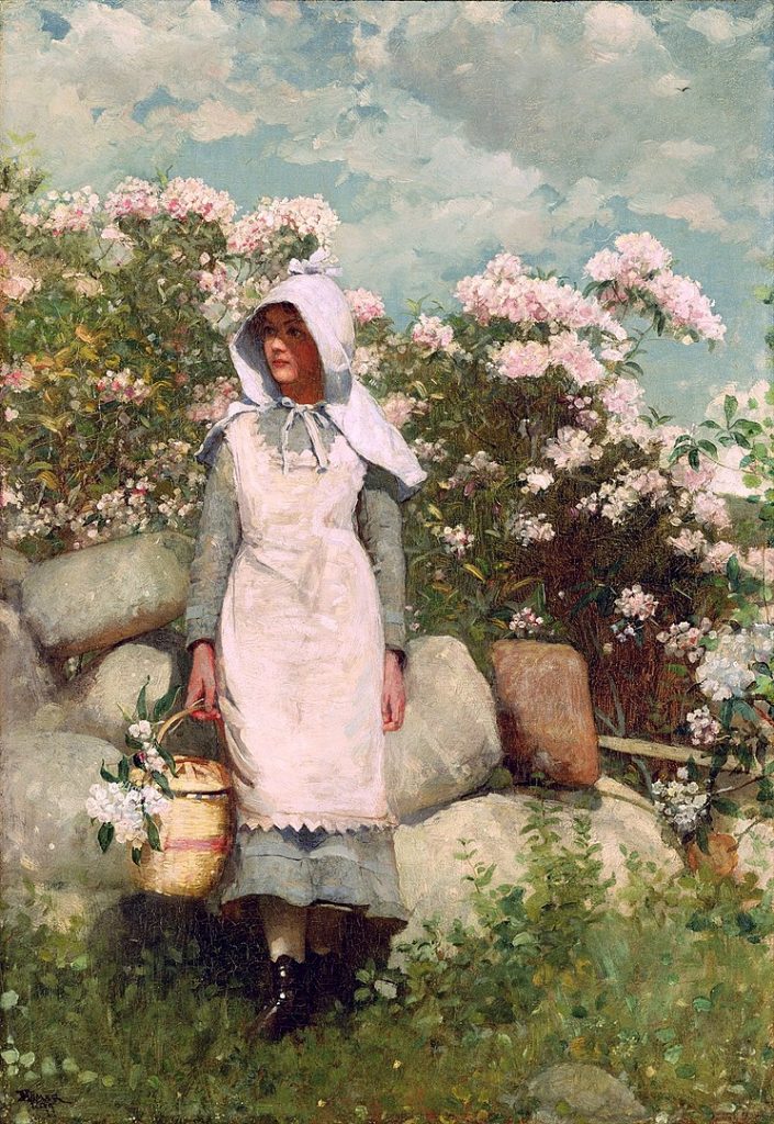 "Girl And Laurel," by Winslow Homer.