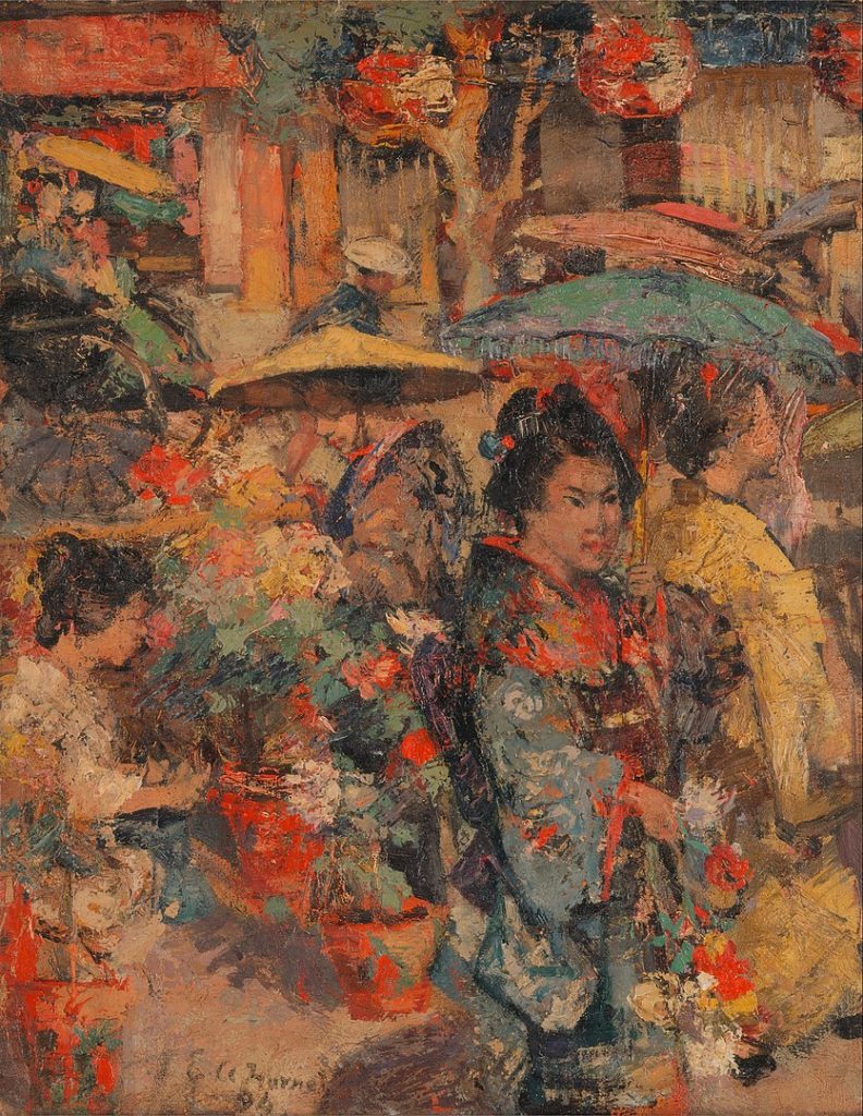 "Flower Market Nagasaki," by Edward Atkinson Hornel.