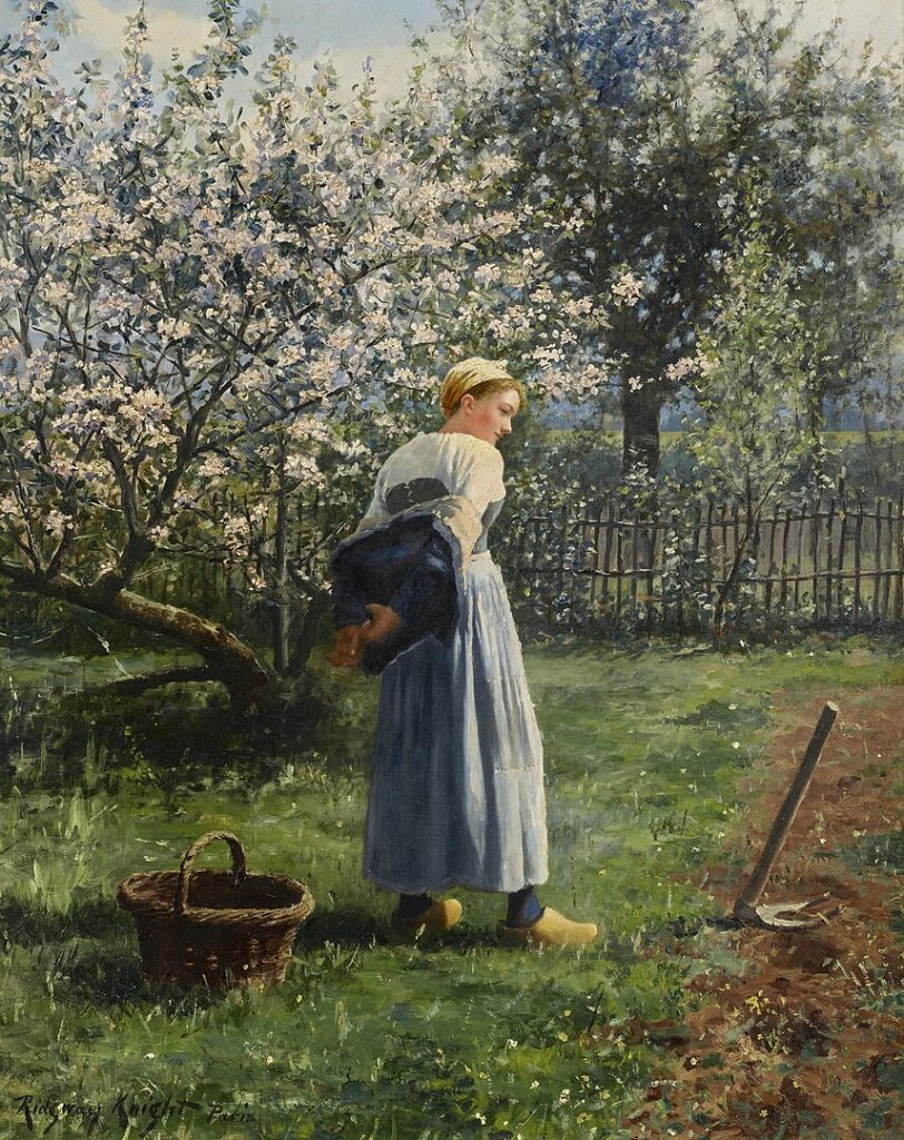 "In The Orchard," by Daniel Ridgway Knight.
