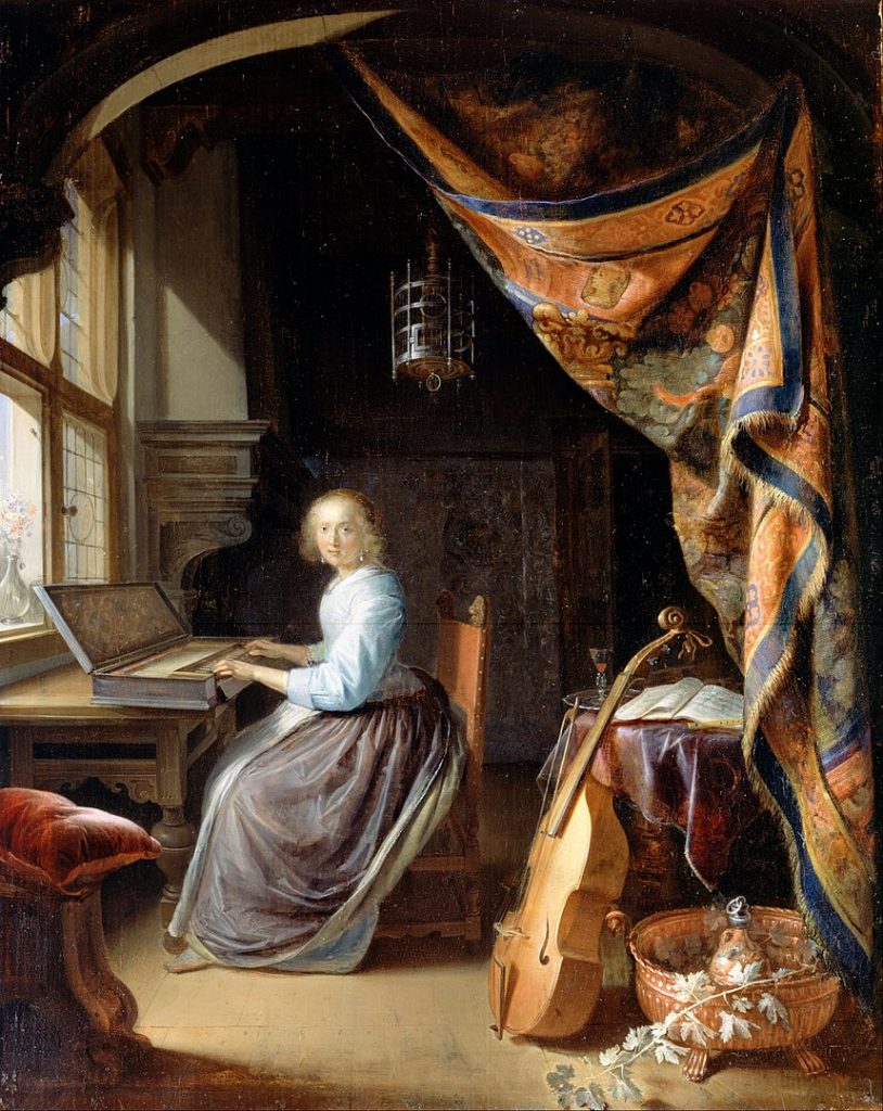 "A Woman Playing A Clavichord," by Gerrit Dou.