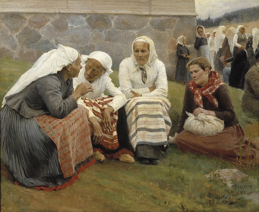 "Women Outside The Church At Ruokolaht" by Albert Edelfelt.