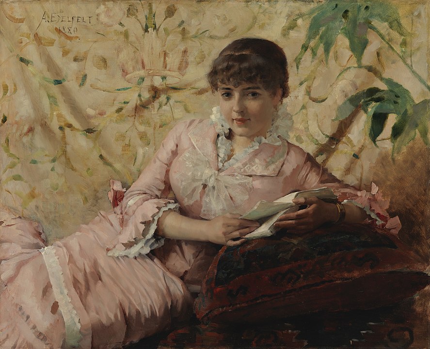 "Reading Parisienne," by Albert Edelfelt.