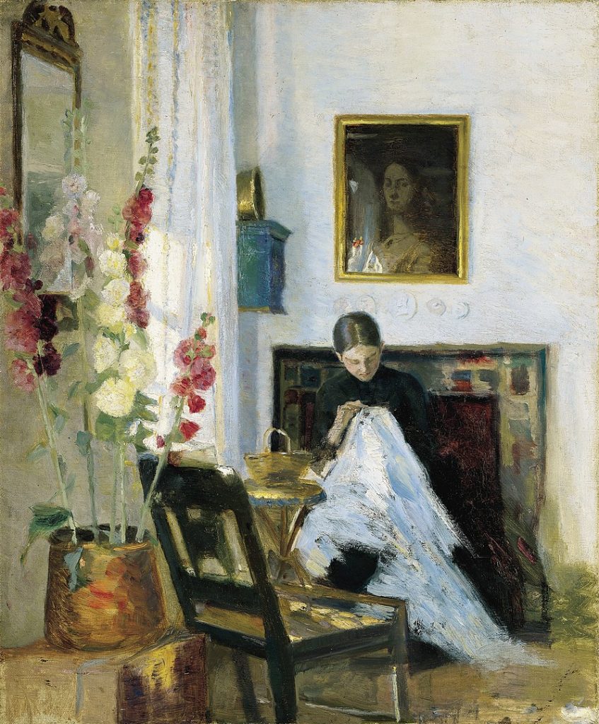 "Interioer Med Syende Pige," by Marie Krøyer.