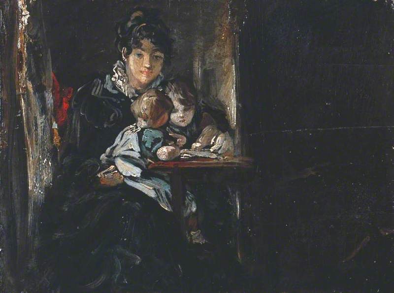 "Maria Constable With Two Of Her Children," by John Constable.