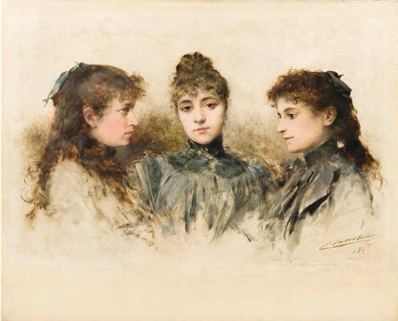 "Portrait De Femmes," by Alexandre-Jacques Chantron.