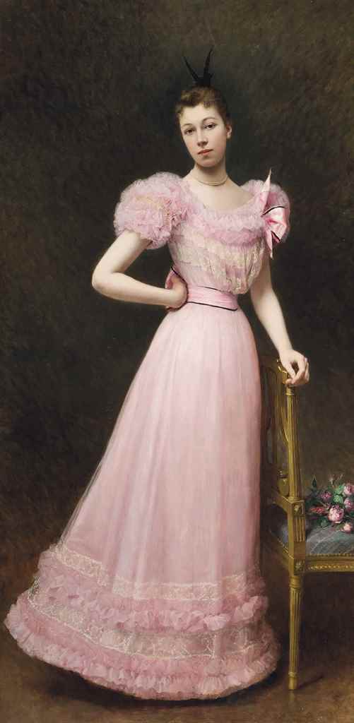 "The Pink Dress," by Alexandre-Jacques Chantron.