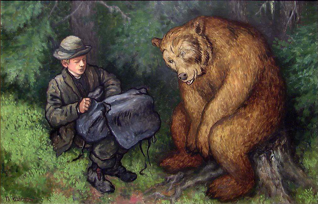 "The Ash Lad And The Bear," by Theodor Kittelsen.
