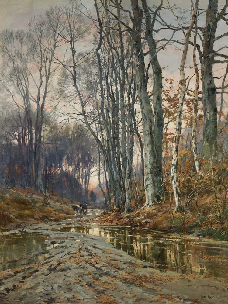 "Herbstwald Mit Figurenstaffage" by Janis Rozentāls.