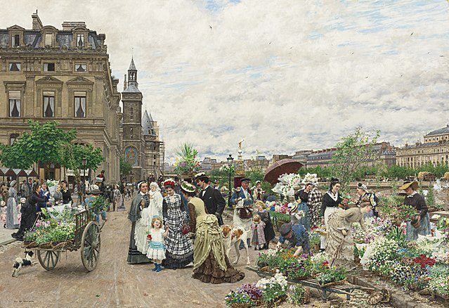 "Le Quai Aux Fleurs," by Marie François Firmin-Girard.