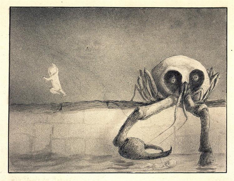 "The Moment Of Birth," by Alfred Kubin.