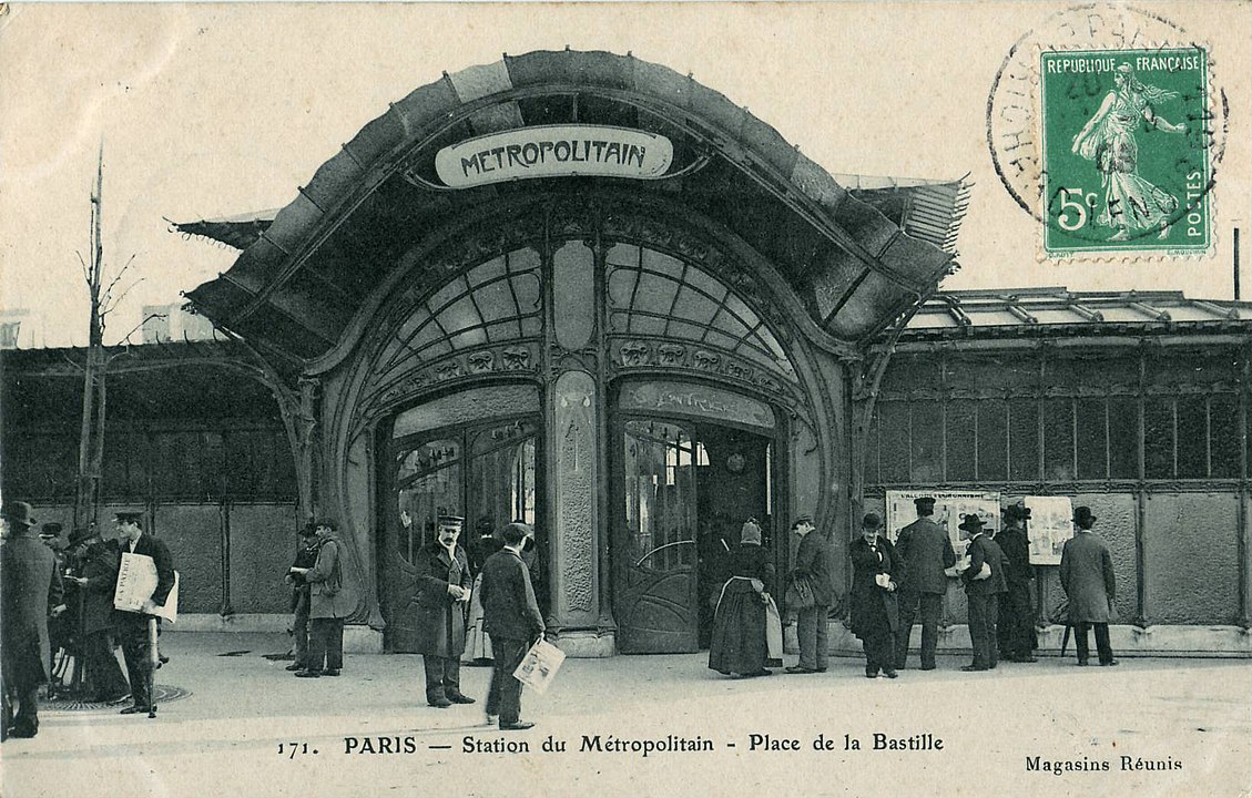 "Station Du Metropolitain, Place Du Bastille," by Hector Guimard.
