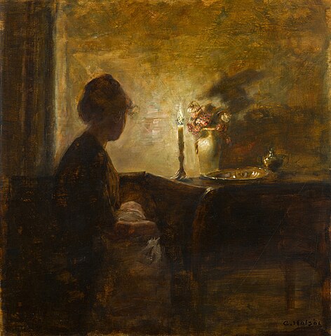 "A Candlelit Interior," by Carl Holsøe.