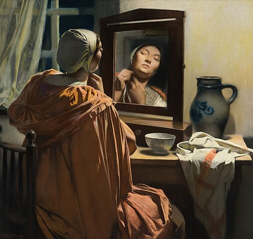 "Woman At Her Toilet," by Firmin Baes.