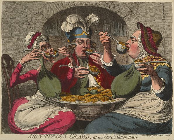 "Monstrous Craws At A New Coalition Feast," by James Gillray.
