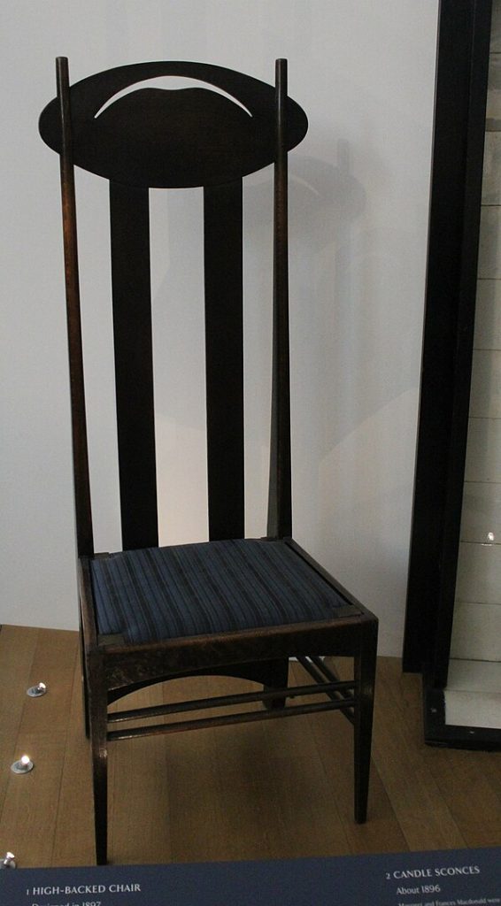 "High Backed Chair," by Charles Rennie Mackintosh.