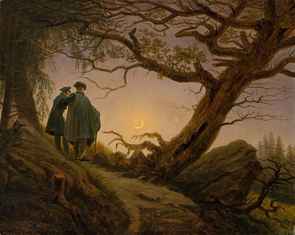 "Zwei Manner In Betrachtung Des Monde," by Caspar David Friedrich.