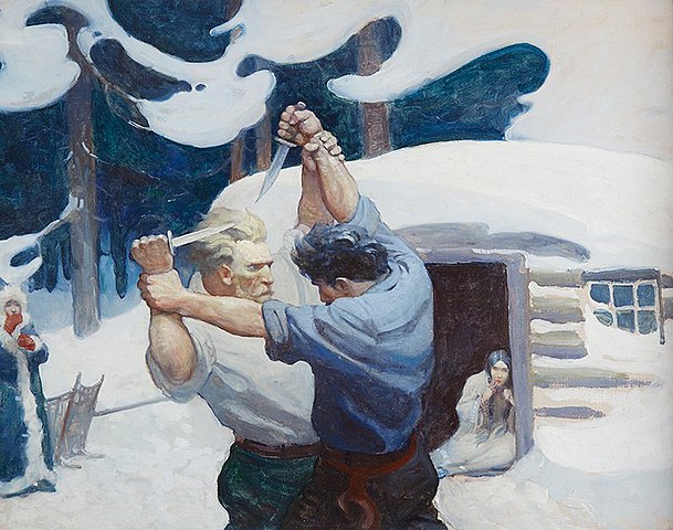 "Back And Forth Across It We Went," by N.C. Wyeth.