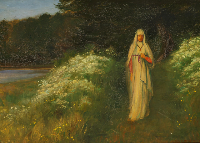 "En Nonne Gar Langs En So," by Agnes Slott-Møller.