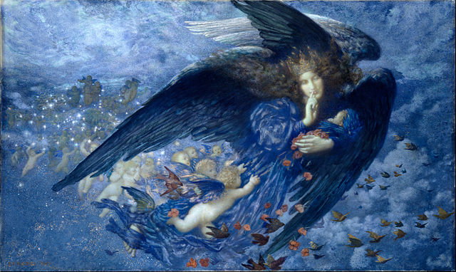 "Night With Her Train Of Stars," by Edward Robert Hughes.