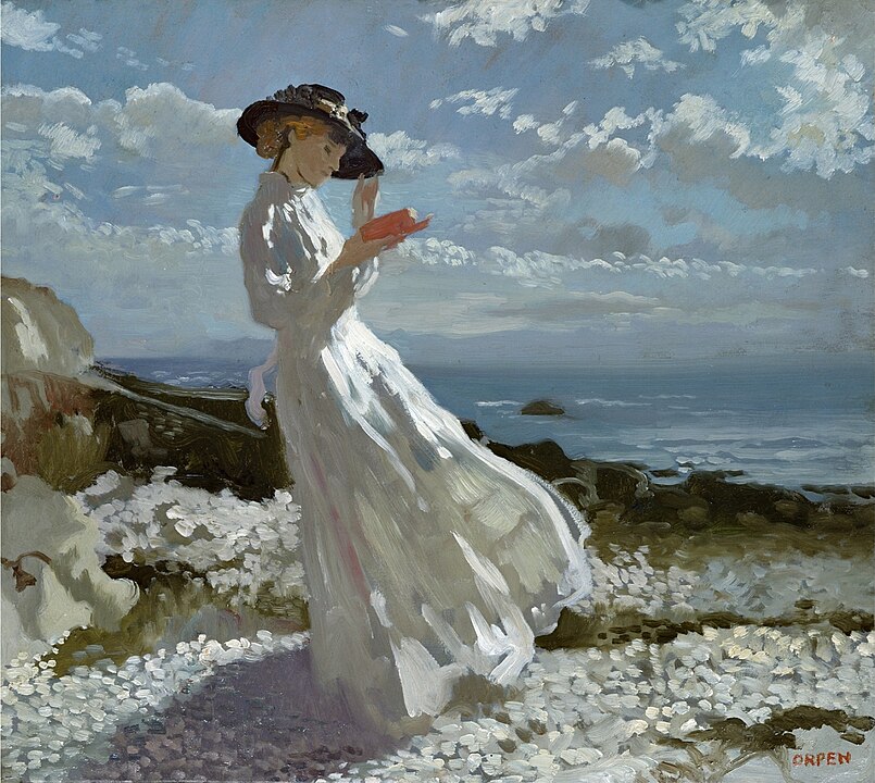 "Grace Reading At Howth Bay," by William Orpen.