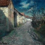 "A Street In Moonlight," by Frits Thaulow.