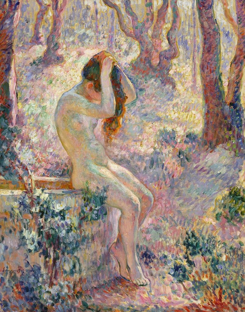 "Young Nude Seated On The Edge Of A Well," by Henri Lebasque.
