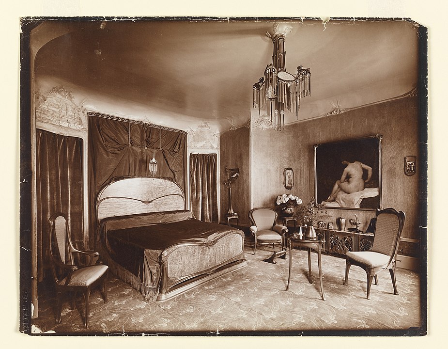 "Mme. Guimards Bedroom, Hotel Guimard," by Hector Guimard.