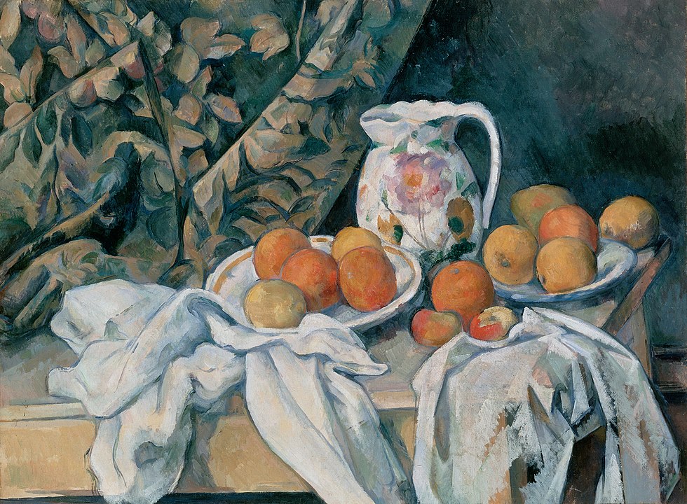 "Still Life With A Curtain," by Paul Cézanne.