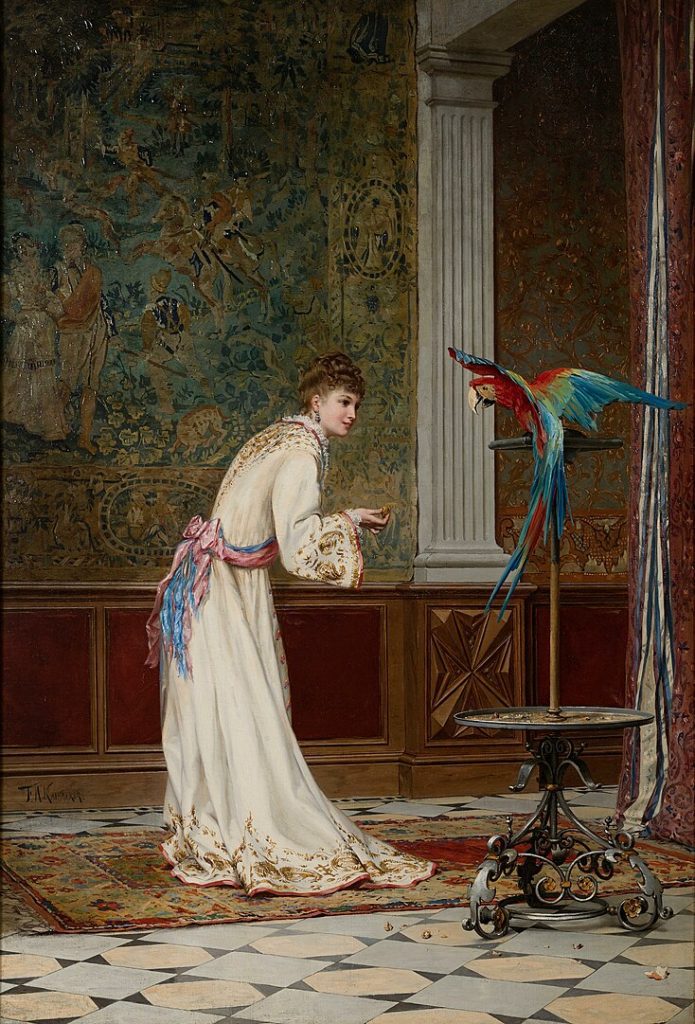 "Feeding The Macaw," by Frederk Hendrik Kaemmerer.