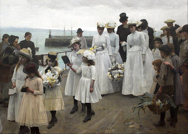 "For Of Such Is The Kingdom Of Heaven," by Frank Bramley.