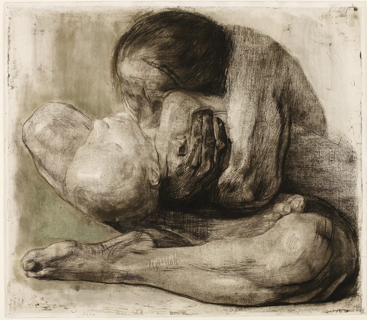 "Frau Mit Totem Kind," by Käthe Kollwitz.