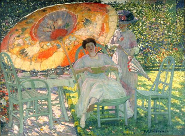 "Garden Parasol," by Frederick Carl Frieseke.