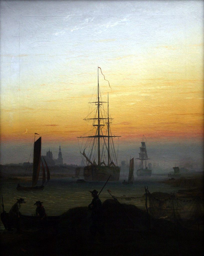 "Greifswald Harbor," by Caspar David Friedrich.