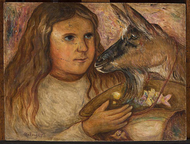 "Little Girl With A Goat," by Tadeusz Makowski.